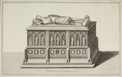 View of the Monument to John of Eltham, Earl of Cornwall in Westminster Abbey by James Basire